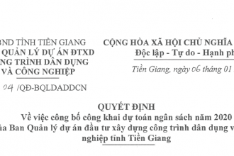Quyết định về việc công bố công khai dự toán ngân sách năm 2020